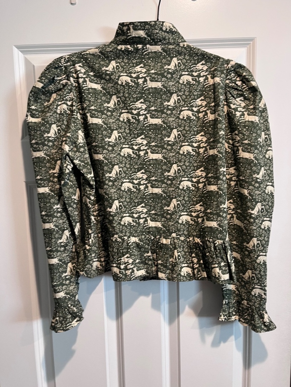 Batsheva X Laura Ashley Puff Sleeve Peplum Blouse Size 10 - Picture 5 of 6